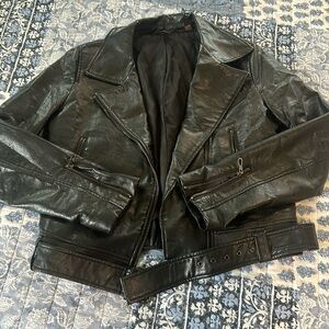 Tahari leather moto jacket